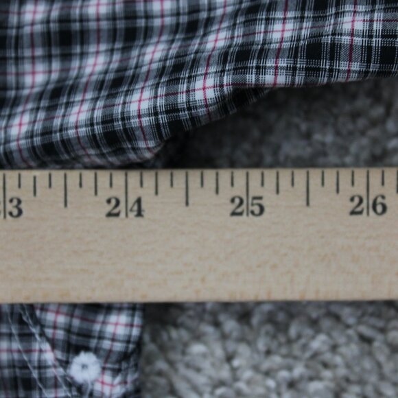 Ariat Pro Series Stretch Shirt Mens Large Black/White/Red Plaid L/S Cotton Blend - Picture 11 of 13